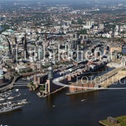 Hamburger Speicherstadt im Luftbild