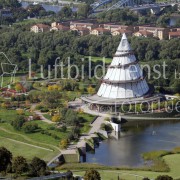 Luftbild Jahrtausendturm Magdeburg