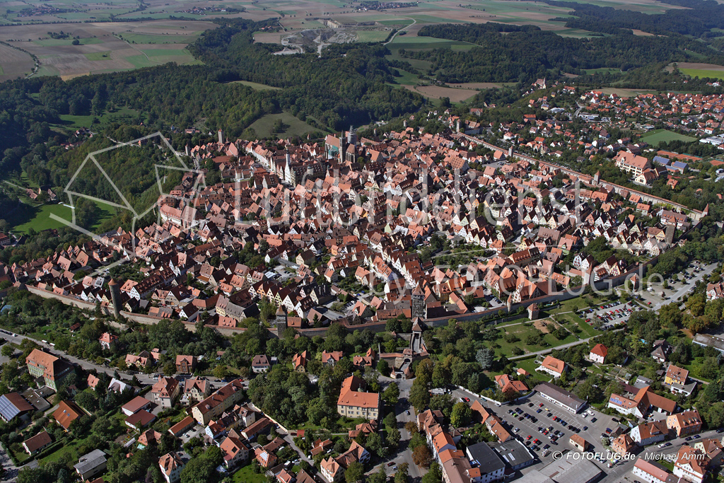 Schrägansicht Rothenburg ob der Tauber